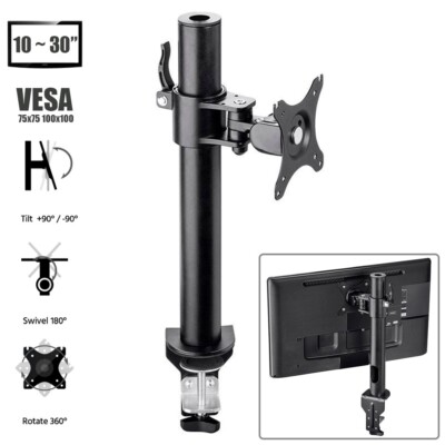 LCD LED Monitor Desk Mount Stand Bracket Adjustable 10'' - 30'' Screen PC TV VESA