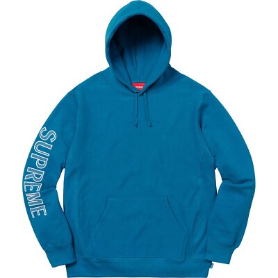 Supreme / 18SS/Sleeve Embroidery Hooded Sweatshirt/S/コットン/GRY/汚れ有り Supreme Sleeve Embroidery Hooded Sweatshirt SS18 (SS18SW22) Men's