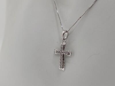 doppia croce collana ciondolo in acciaio INOX regolabile