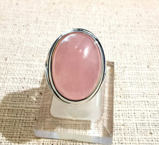 Ring mit Rosenquarz, 925er Silber , Gr. 18,1 - Rosa -