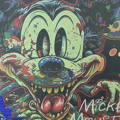 Crazy Mickey Mouse Disney 100th Limited Edition Art Card Print Big