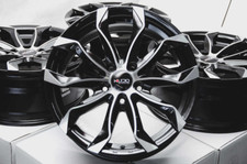 Kudo Racing Intimidate 17x7.5 5x114.3 40mm Black Wpolish Face Wheels Rims 4
