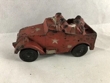 Vintage Army Hard Rubber Car, The Sun Rubber Co., Odd Color!