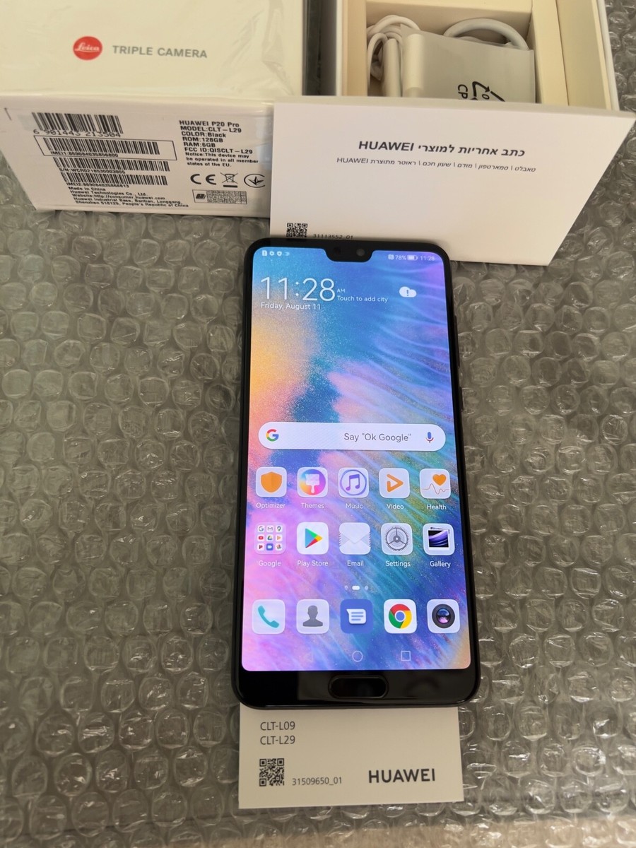 Huawei P20 Pro CLT-L09 - 128GB - Black (Unlocked) (Single SIM) for