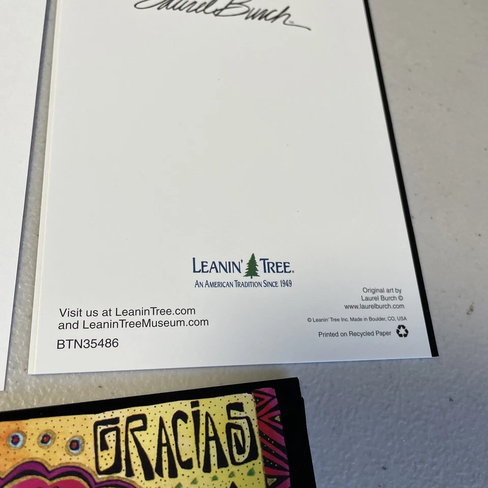 Laurel Burch Greeting Cards Lot of 4 Thanks Grazie Merci Envelopes - Image 3 of 3