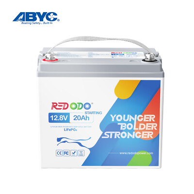 Redodo 12V 20Ah LiFePO4 Lithium Marine Cranking Battery 650CCA IP67 Waterproof