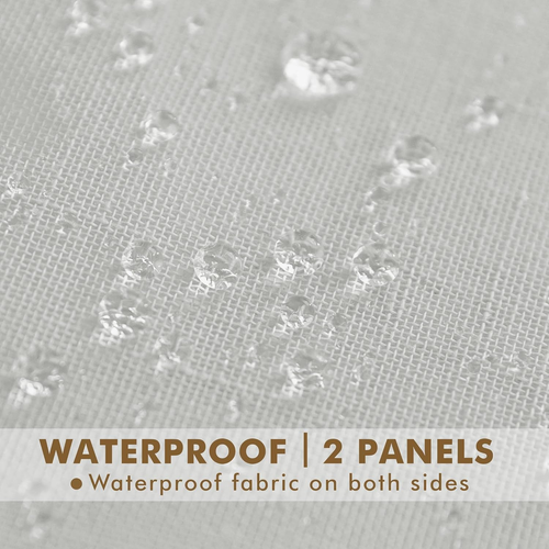 4 Panels Outdoor Sheer Curtains for Patio Waterproof-Grey Linen Semi Voile Indoo - Picture 4 of 8