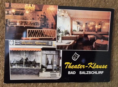 Bad Salzschlirf  Theater Klause Ansichtskarte  Vintage Postkarte Gaststätte Cafe