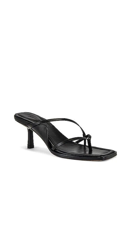 Song of Style Isla Heels Black Leather Square Toe Revolve 6 168