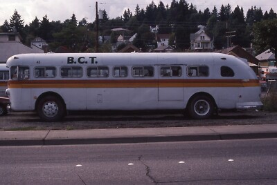 Original Bus Slide Vintage B.C.T Bus White Brown Stripes #43 1981 #20