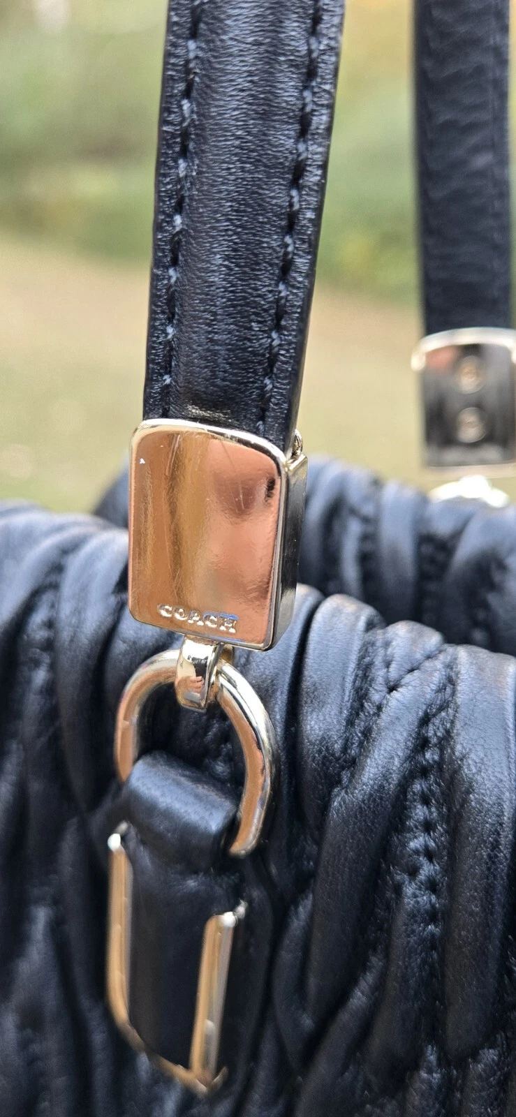 Borsa Coach Madison Gathered Twist piccola Madeline 25982 pelle nera classica