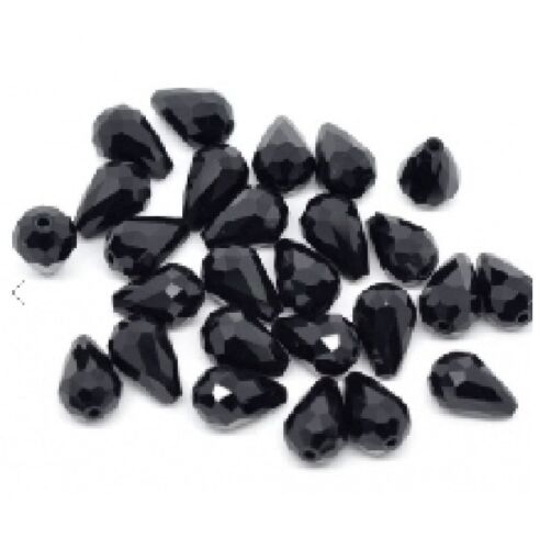 15pcs 11x8mm Czech Jet (Black) Teardrop Crystal beads for Jewelry #5328 - Picture 3 of 3