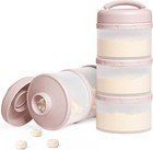 Apilable Dispensador Leche en Polvo Bebé y Cereales, 2 Paquetes (rosa claro)