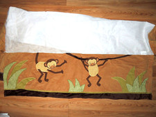 LAMBS  IVY BABY COCOA CRIB SKIRT DUST RUFFLE MONKEY JUNGLE BROWN GREEN