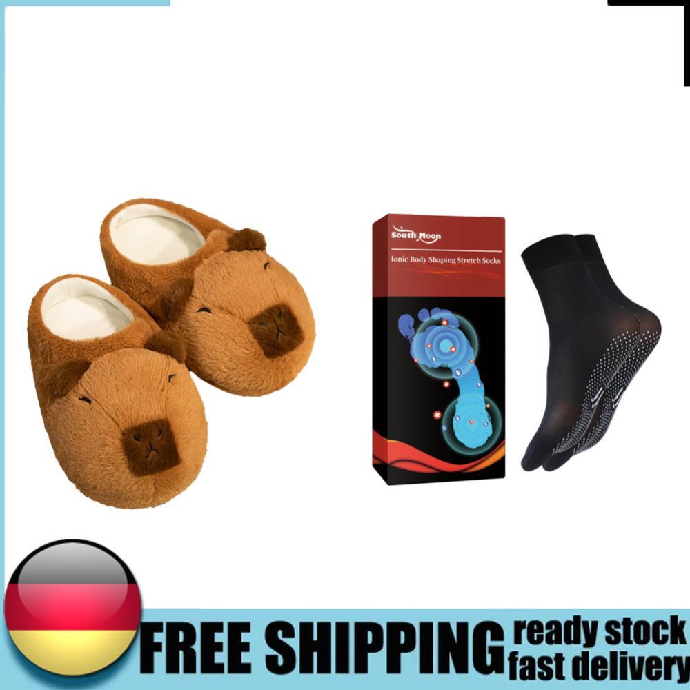 APL Women Plush Capybara Slippers Anti Skid Slippers Soft Outdoor Winter Slippers