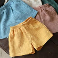 Baby Cotton Linen Shorts Summer New Children's Five-point Pants Boys Girls Thin