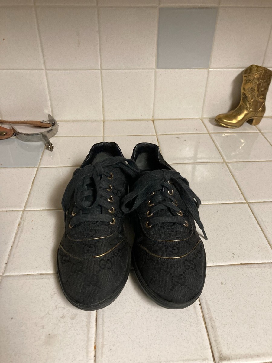 black and gold gucci sneakers