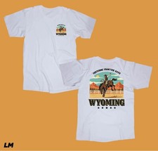 Cheyenne Wyoming white T-shirt Rodeo Cowboy Ranch Country Mountains Wild