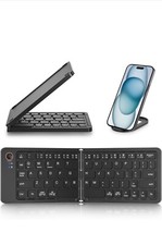 Wireless Keyboard, Foldable Wireless Bluetooth Keyboard with Holder Travel Po...