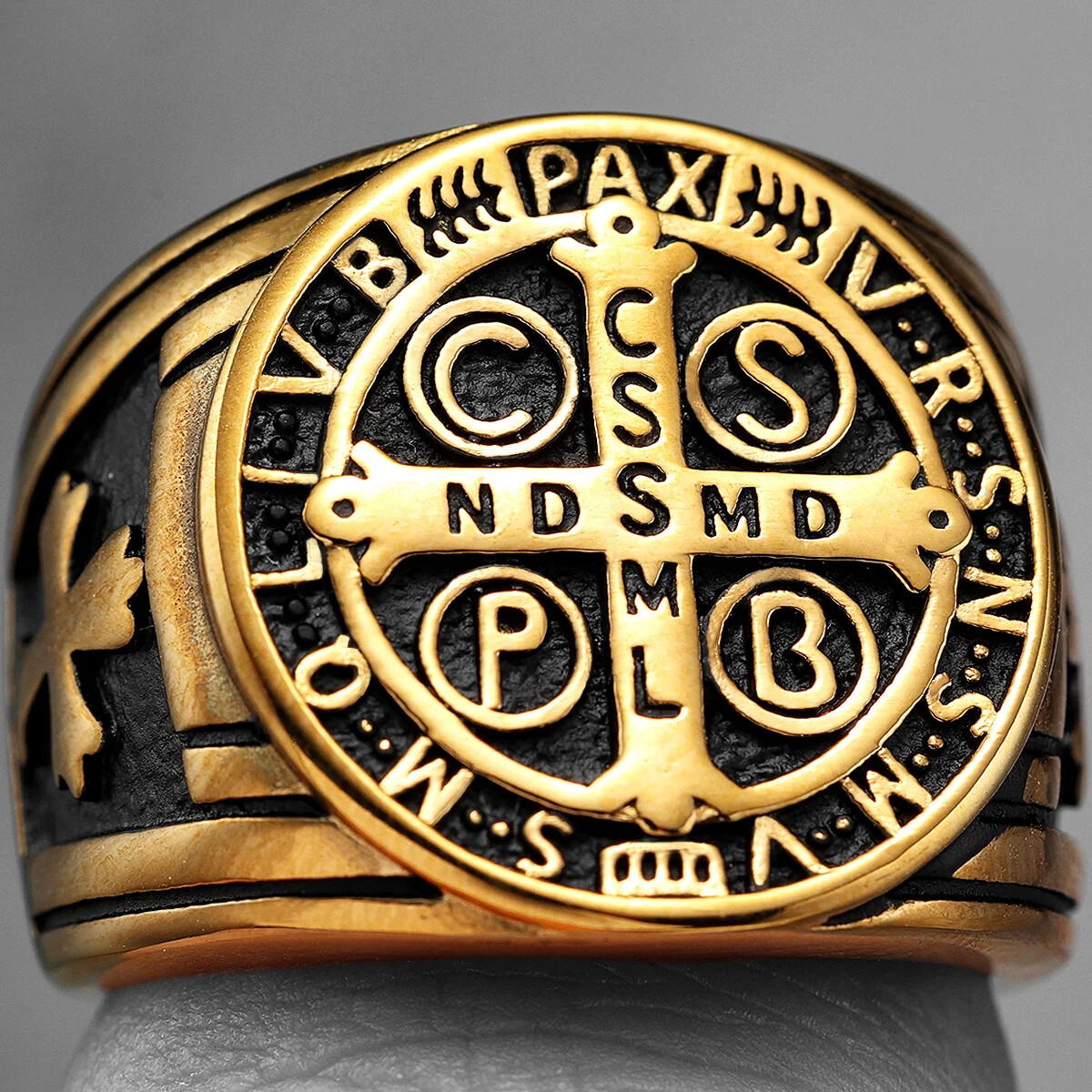 Anillo san benito plata de ley 925 - México Anillo san benito plata de ley 925 - México