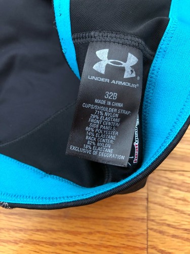 Under Amour Mujer ARMOUR BRA Racerback Negro / Azul - 32B - Imagen 7 de 8