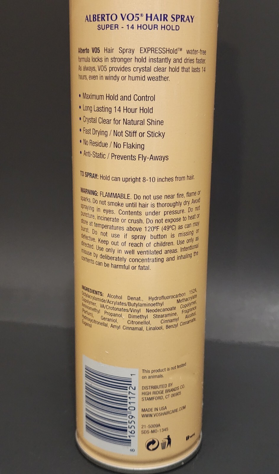 (3) Alberto VO5 Aerosol Hair Spray SUPER Crystal Clear 14 Hour Hold~8.5 oz Each