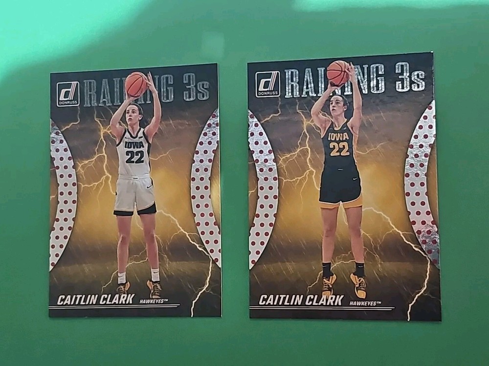 💎 COMPLETE SET OF 2 RARE 2024 CAITLIN CLARK PANINI RED DOT RAINING 3'S #R1 & R2