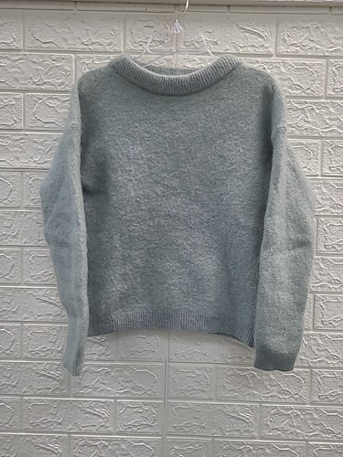 New Acne Studios Long Sleeve Pullover Light Teal Mohair/Wool Blend Sweater Sz XS