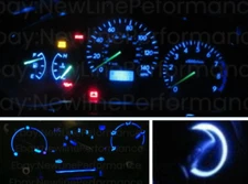 Blue Cluster  + Climate Control + Ring  LED Bulbs for Subaru Impreza WRX 02-07