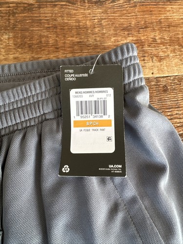 Under Armour Mens Pique Track Pants Size Small Grey - Picture 3 of 3