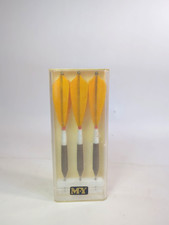 VINTAGE M-Y BRAND Brass DARTS YELLOW FLIGHTS With Case Made In England E9