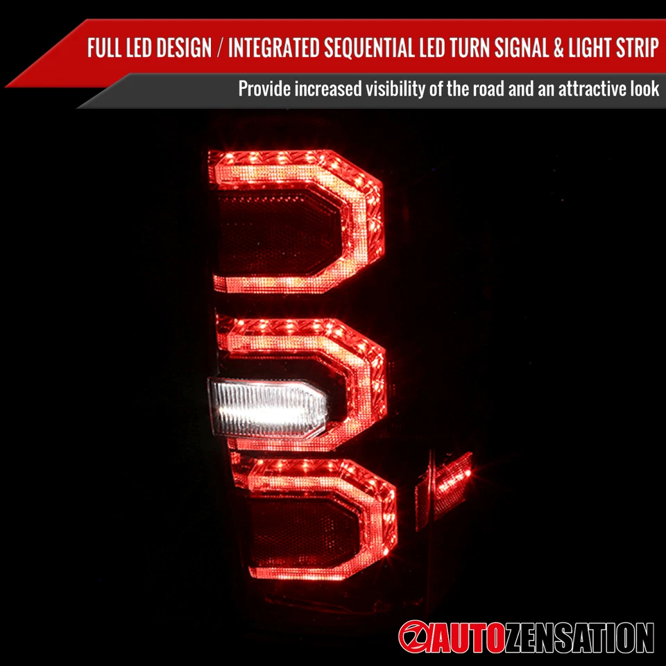 Fit 2016-2022 Toyota Tacoma [Sequential LED Strip] Tail Lights Brake Lamps Smoke Foto 4 de 4