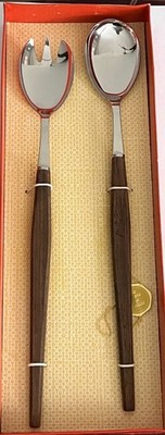 Vintage Justinus Solingen Salad Serving Fork And Spoon NIB MCM