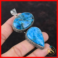Oval Natural Neon Apatite Bezel Wife Vintage Pendant Jewelry 925 Sterling Silver