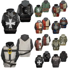 Stylish Medieval Knight 3d Printed Hoodie Pullover For Teens And Adults