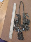 Vintage Handmade Kuchi Tribal BIB FESTOON HEAVY Ethnic Silver Carnelian Necklace — photo 7