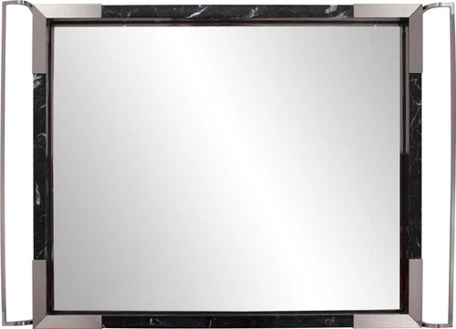 Discover the Art Deco Marble Tray-Black Marble and Steel Elegance - Picture 3 of 8