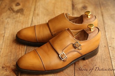 Barker hellbraunes Leder silber Mönch Schnalle Schuhe Herren UK 8 EU 42 US 9