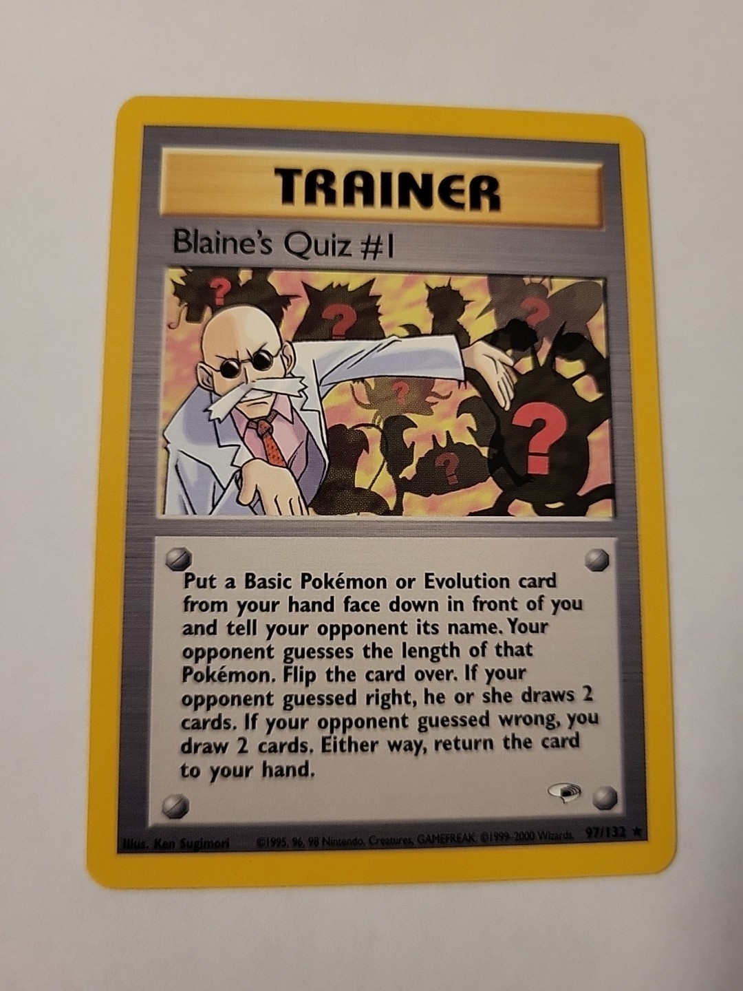 Blaine's Quiz #1 97/132 Gym Heroes Pokemon Card LP