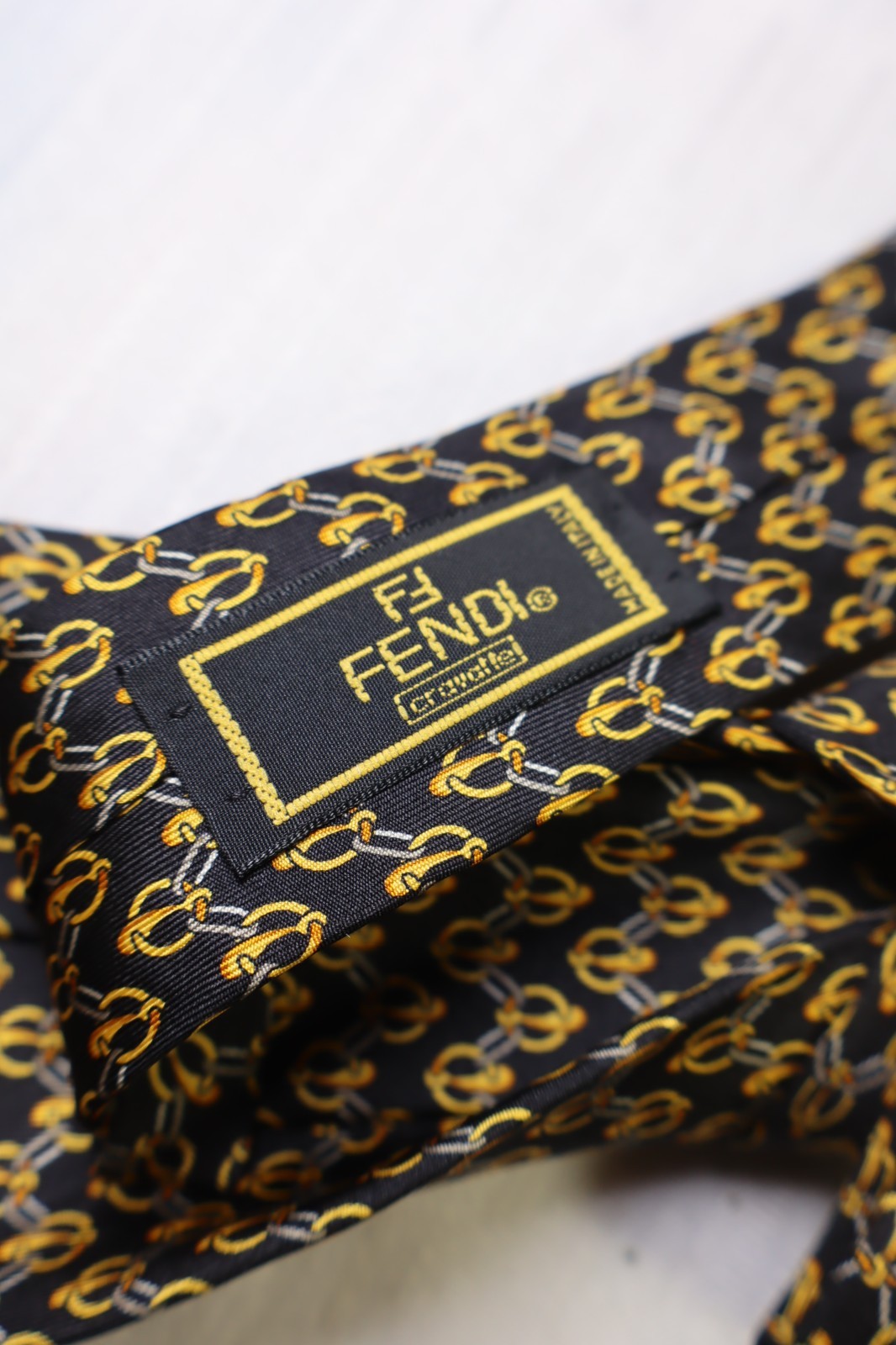 Fendi Roma 100% Silk Tie Cravatta Necktie Made In Italy Vintage Classic thumbnail 6