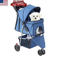 Pet Stroller Small Medium Pets Lightweight Foldable All Terrain Travel Safety US