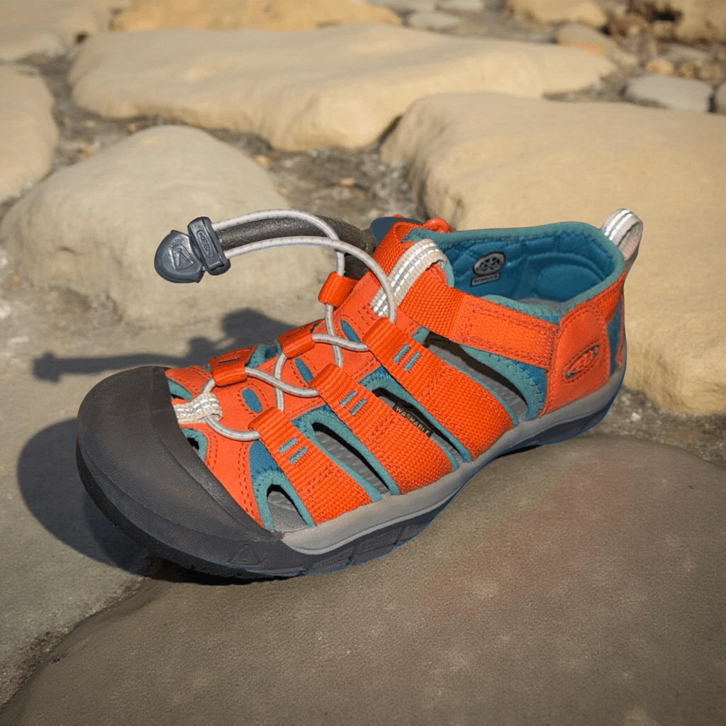 Sandalo Big Kids Keen Newport H2 Saftey arancione blu fiordo taglia 3