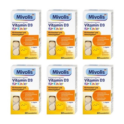 6 x 51g Mivolis Vitamin D3 für Kinder Kautabletten 60 St