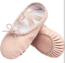STELLE Ballet Dance Shoes Slippers w/ Laces Toddler Size 5 MT Nude Tan Pink New