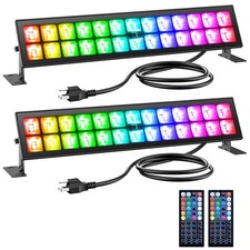 Onforu Stage Lights 2 Pack 48W LED Wall Washer Light,IP66 Waterproof Black