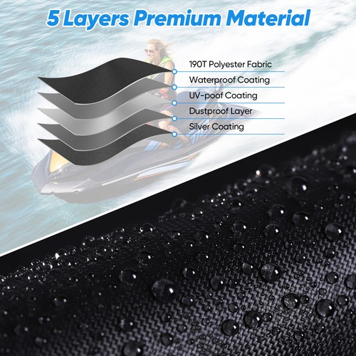 120"-135" Jet Ski Cover Water Resistant Anti-UV Rust For Yamaha Sea-doo Kawasaki - Picture 5 of 12