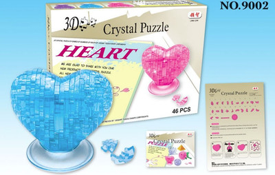 Kreatives 3D Kristall Puzzle Herz Dekoration 46 Teile Bausteine 2 Farben