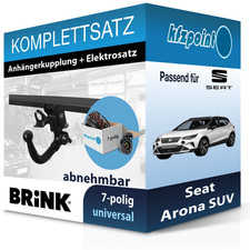 Für Seat Arona SUV 17- BRINK Anhängerkupplung abnehmbar + 7polig E-Satz AHK
