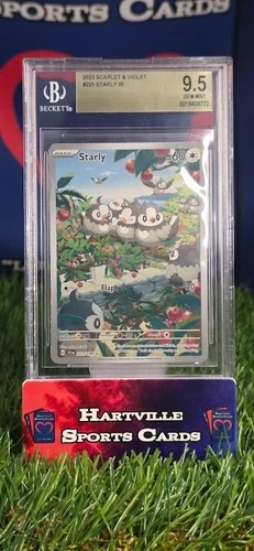 Pokemon TCG Starly 221/198 Illustration Rare Holo SV01 2023 BGS 9.5