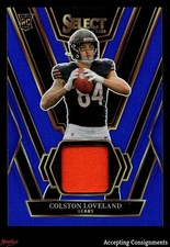 2025 Select Rookie Swatches Prizm Blue #2 Colston Loveland RC JERSEY BEARS